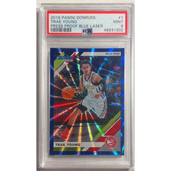2019 Panini Donruss Trae Young #1 Press Proof Blue Laser PSA 9