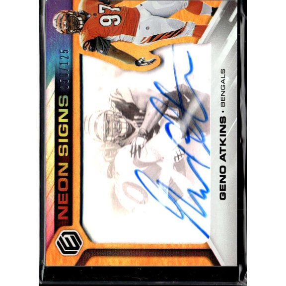 2019 Panini Elements Neon Signs NS1-GA 050/125 Autographed Geno Atkins Football Card