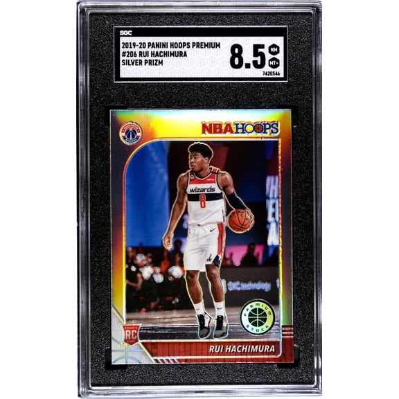2019 Panini Hoops Premium Silver Prizm Rui Hachimura #206 RC SGC 8.5