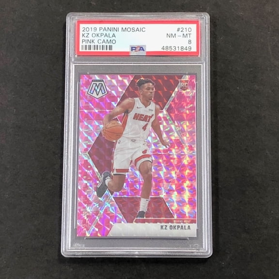 2019 Panini Mosaic KZ Okpala #210 Pink Camo PSA 8