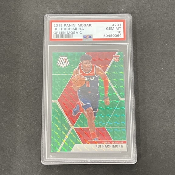 Graded 2019 Panini Mosaic Rui Hachimura #231 Green PSA 10 Basketball Card