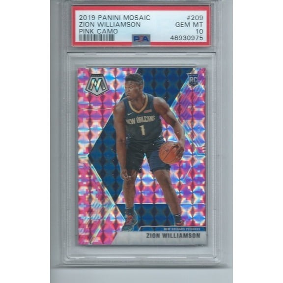 2019 Panini Mosaic Zion Williamson #209 Pink Camo PSA 10
