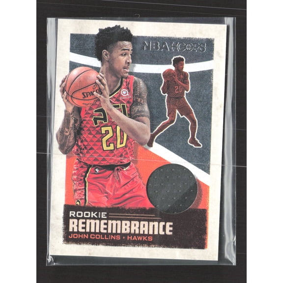 2019 Panini NBA Hoops Rookie Remembrance John Collins Atlanta Hawks #RR-JCL Player-Worn Memorabilia Basketball Card