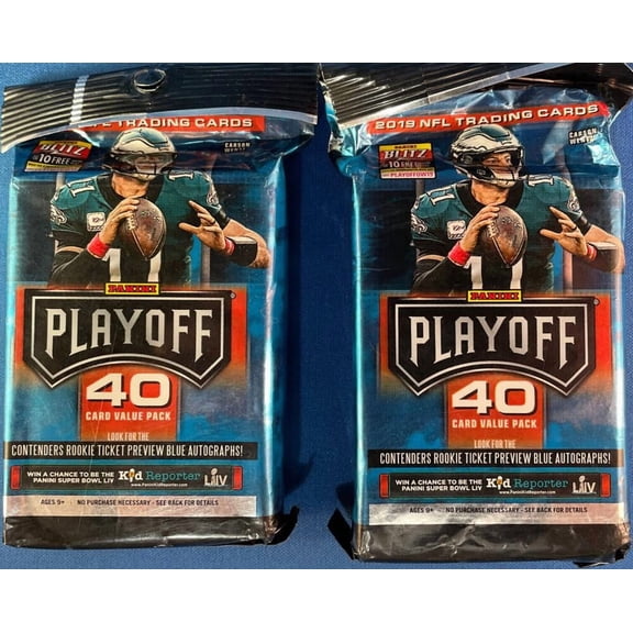 2019 Panini Playoff Football LOT OF TWO (2) Factory Sealed Fat Packs (40 cards per pack)