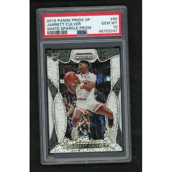 2019 Panini Prizm DP White Sparkle Jarrett Culver #69 RC PSA 10