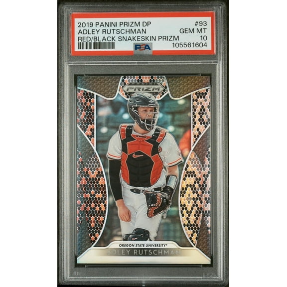 2019 Panini Prizm Draft Picks Red Black Snake Skin Prizm Adley Rutschman #93 PSA 10