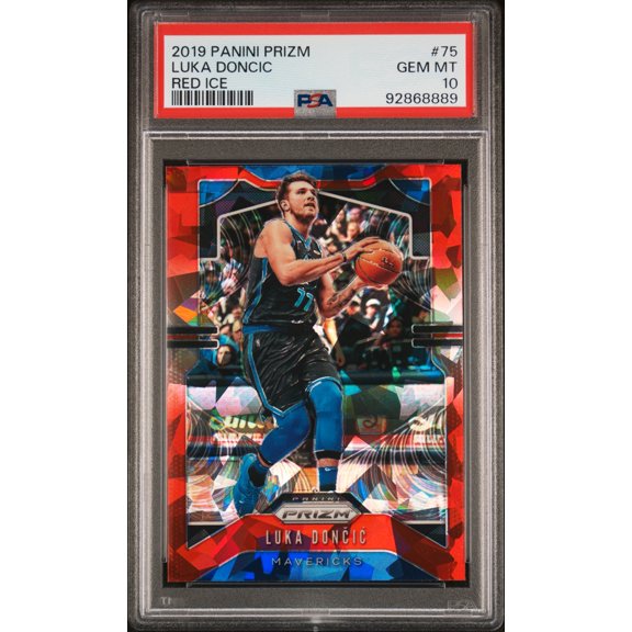 Graded 2019 Panini Prizm Luka Doncic #75 Red Ice PSA 10 Basketball Card