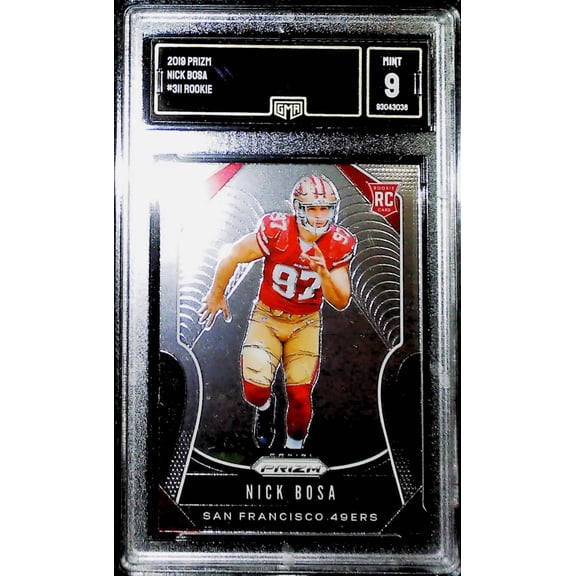 2019 Panini Prizm Rookie RC Nick Bosa San Francisco 49ers MINT GMA 9 Serial Number May Vary Official NFL Trading Card by Panini America