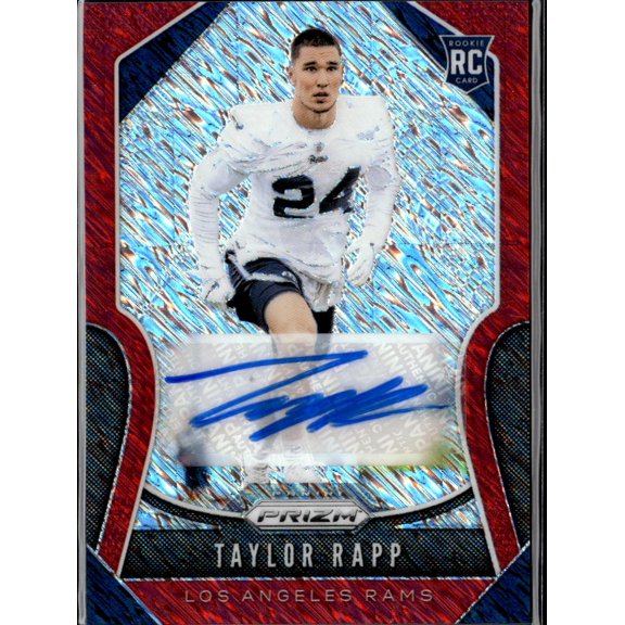 2019 Panini Prizm Taylor Rapp #385 Red White Blue RC Auto Los Angeles Rams Football Card