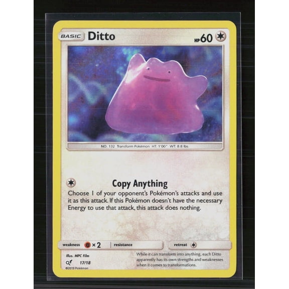 2019 Pokemon Detective Pikachu Ditto Holo Rare #17/18 Trading Card