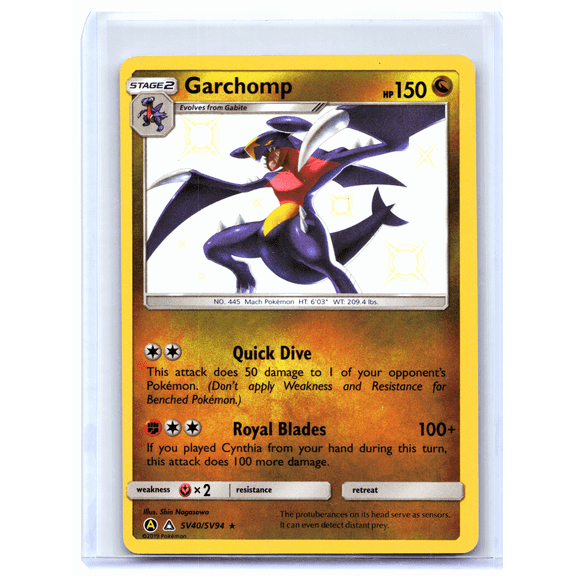 2019 Pokemon Hidden Fates Shiny Vault Garchomp Shiny Holo Rare #SV40/SV94 Trading Card