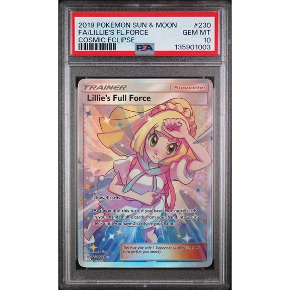 2019 Pokemon Sun & Moon Cosmic Eclipse Lillie's FL. Force Cosmic Eclipse Fa PSA 10 #230