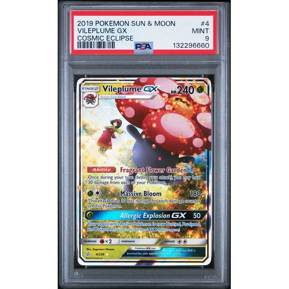 2019 Pokemon Sun & Moon Cosmic Eclipse Vileplume GX Cosmic Eclipse PSA 9 #4