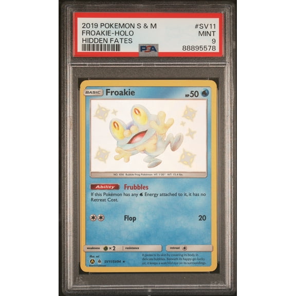 2019 Pokemon Sun & Moon Hidden Fates Froakie Holo Mongolian PSA 9 #SV11