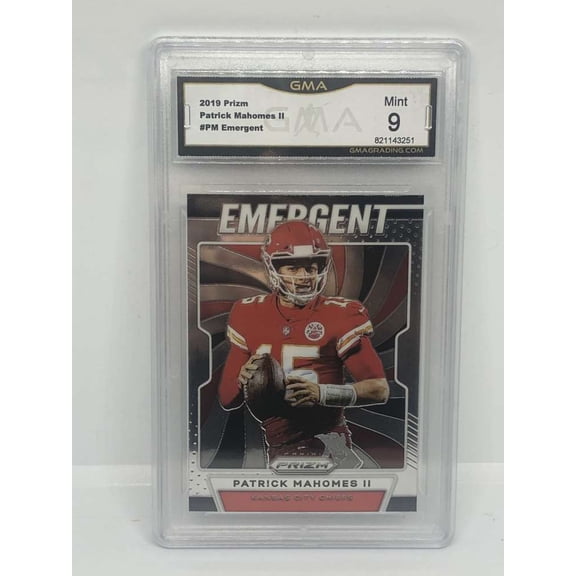 2019 Prizm Emergent #PM Patrick Mahomes II Kansas City Chiefs GMA 9 Serial Number May Vary Panini Trading Card