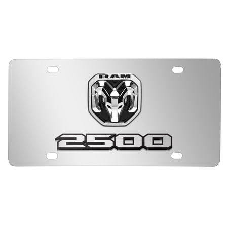 2019 RAM 2500 3D Dual Logo on 12"X6" Chrome Stainless Steel License Plate