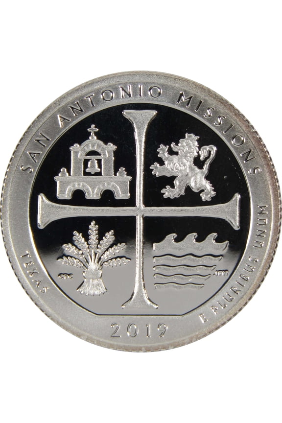 2019 S San Antonio Missions National Park Quarter Silver Proof Coin