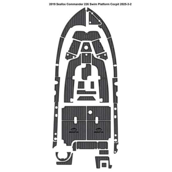 2019 Sea Fox Commander 226 Swim Platform Cockpit Boat EVA Foam Teak Deck Floor
