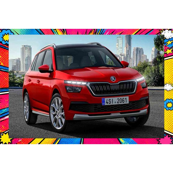 2019 Skoda Kamiq Style B - Pop Art Edition | 12x18 Inch Laminated Poster | Vibrant Colors & Stunning Detail Wall Art