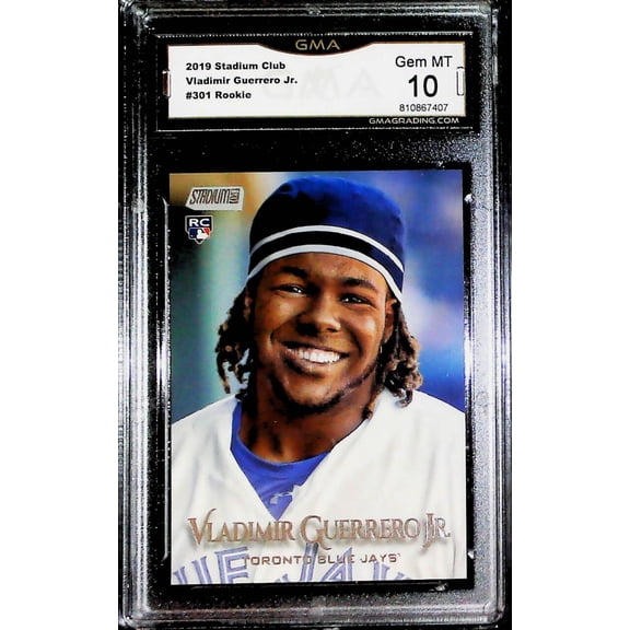 2019 Stadium Club #301 Vladimir Guerrero Jr. RC Rookie Toronto Blue Jays GMA 10 GEM MINT MLB Topps Trading Card (Serial