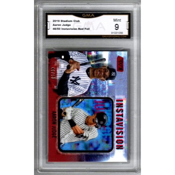 2019 Stadium Club Instavision Red Foil #IV-9 Aaron Judge 46/50 Graded GMA 9 (MINT) MLB Baseball Trading Card New York Yankees