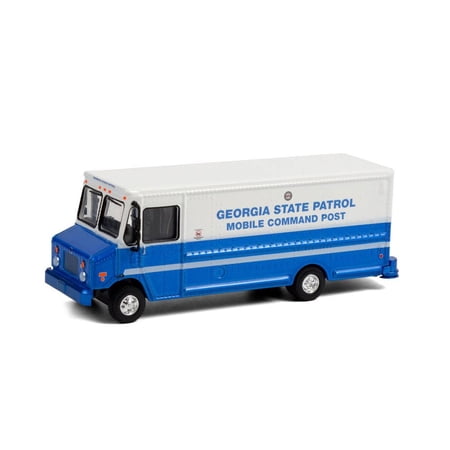 2019 Step Van Georgia State Patrol Mobile Command Post, Blue and White - Greenlight 33200C/48 - 1/64 scale Diecast Model Toy Car