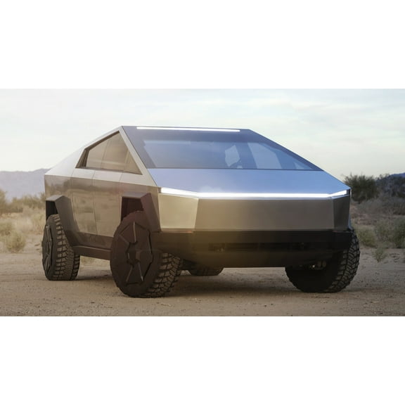2019 Tesla Cybertruck Prototype - 12x18 Inch Laminated Poster - Stunning Detail and Bold Colors