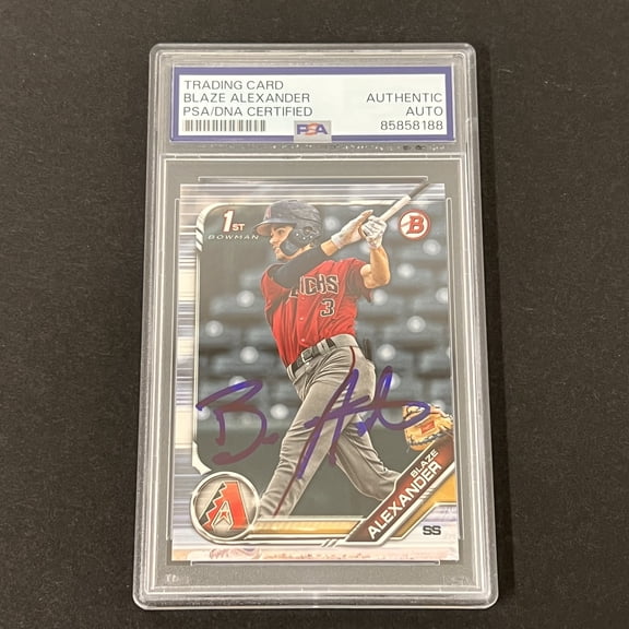 2019 Topps 1st Bowman BP-53 Blaze Alexander Auto PSA Arizona Diamondbacks Baseball Card Arizona Diamondbacks MLB Autographed Baseball Trading Card