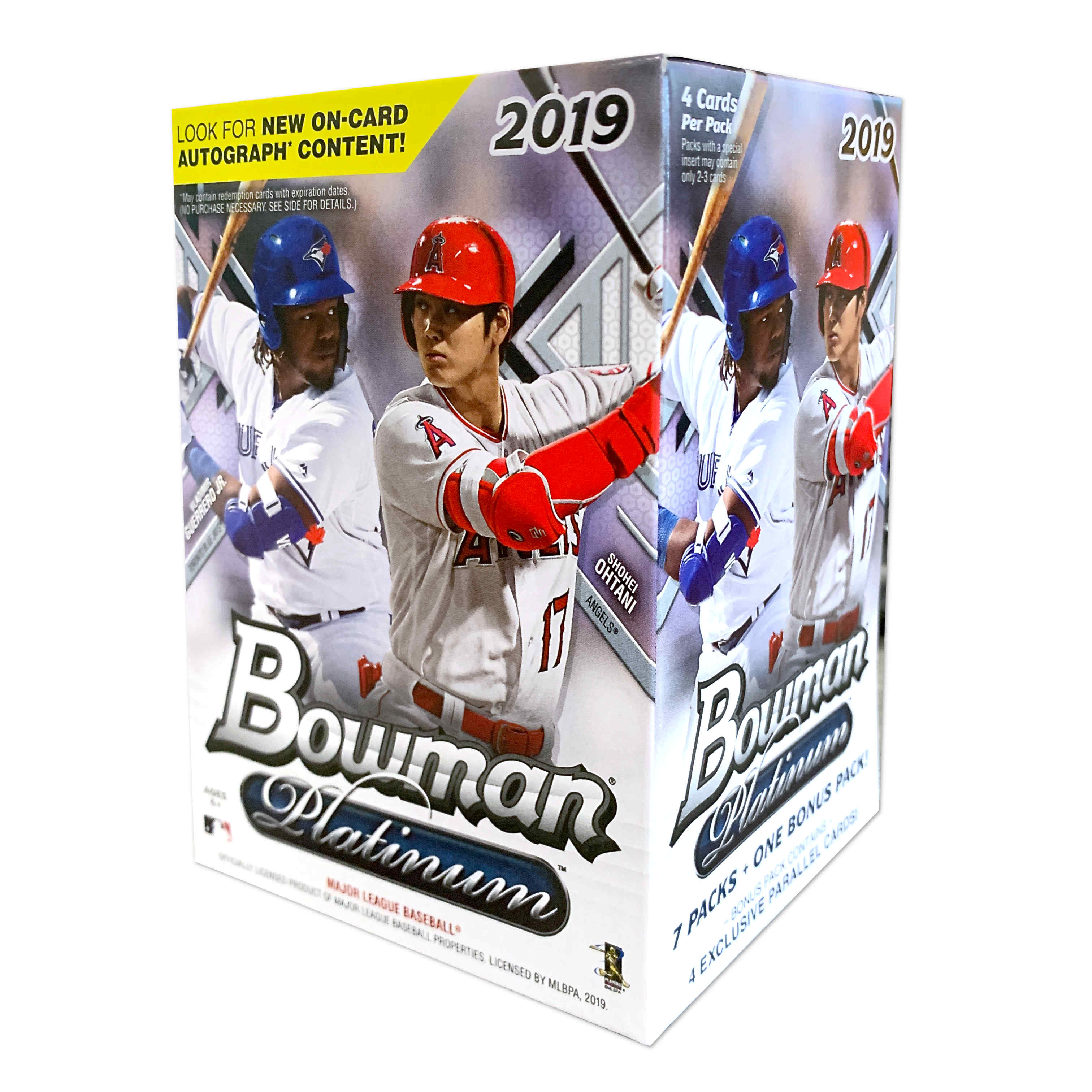 2019 Topps Bowman Platinum Baseball Blaster Box- 28 Topps Bowman Baseball Trading Cards | 1 bonus 4-card Ice foilboard parallel pack - image 1 of 2