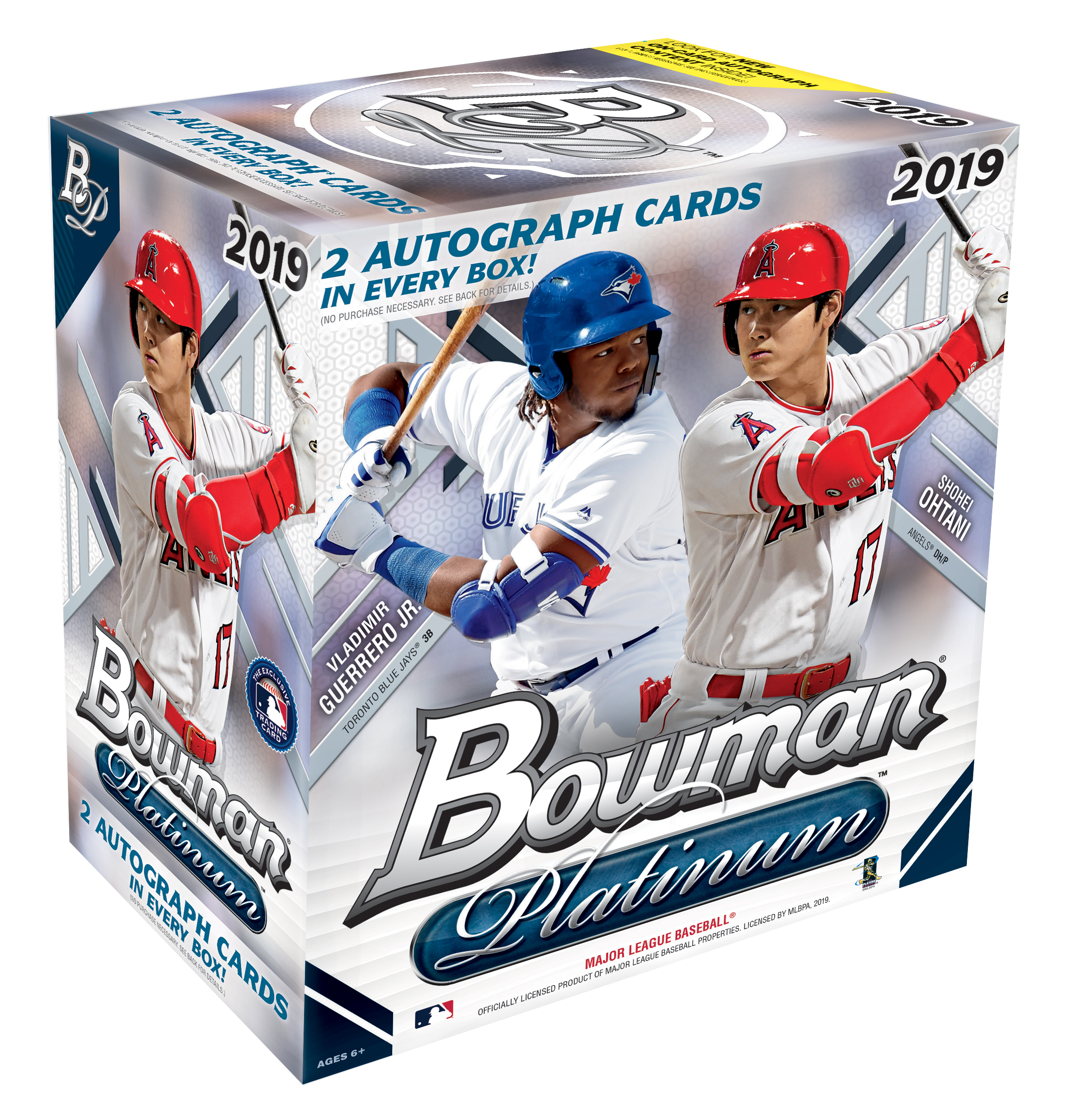 2019 Topps Bowman Platinum Baseball Monster Box- 2 Autographs per Box | 100 Topps Bowman Baseball Trading Cards | Feat. Vladimir Guerrero Jr. & Shohei Ohtani - image 1 of 2