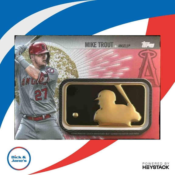 2019 Topps Mike Trout MLB Logo Golden Patch Red 15/25 Los Angeles Angels
