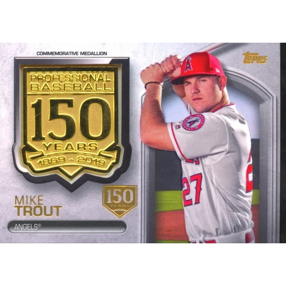 2019 Topps Series 1 150th Anniversary Commemorative Medallion Mike Trout AMM-MT 131/150