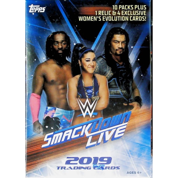 2019 Topps WWE SmackDown Live Factory Sealed Blaster Box 1 Relic