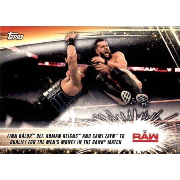 2019 Topps WWE Summerslam #66 Finn Balor vs Roman Reigns Sami Zayn Raw Wrestling Card