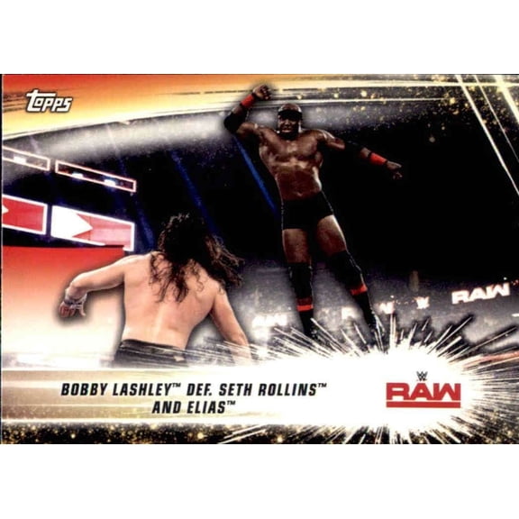 2019 Topps WWE Summerslam #85 Bobby Lashley Def Seth Rollins And Elias Raw Wrestling Card