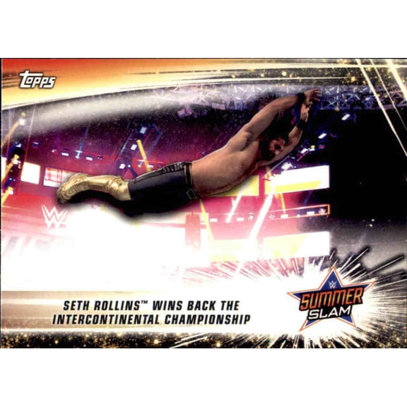 2019 Topps WWE SummerSlam #93 Seth Rollins Wins Intercontinental Championship Wrestling Card