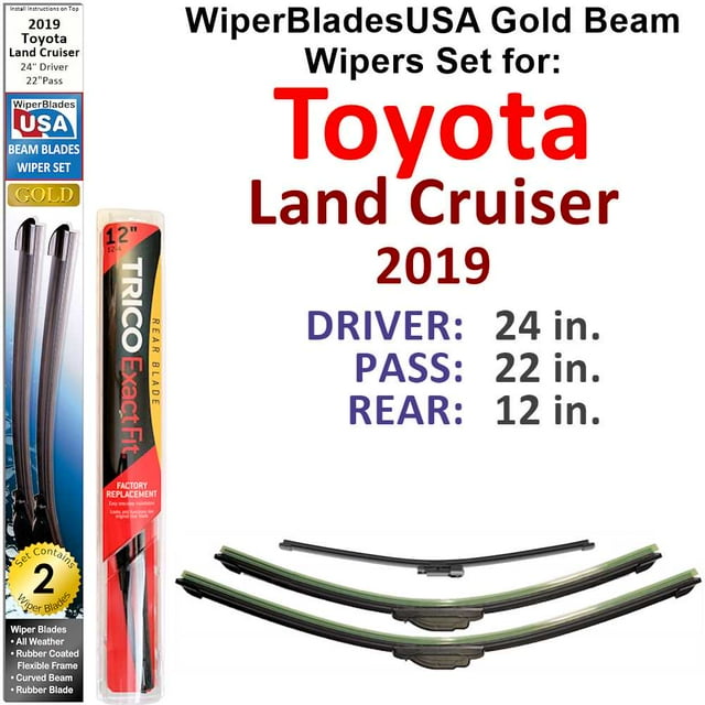 2019 Toyota Land Cruiser Beam Wiper Blades Wipers WBUSA (Set of 3) w/Rear Wiper