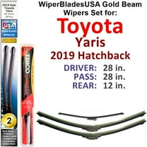2019 Toyota Yaris Beam Wiper Blades Wipers WBUSA (Set of 3) w/Rear Wiper