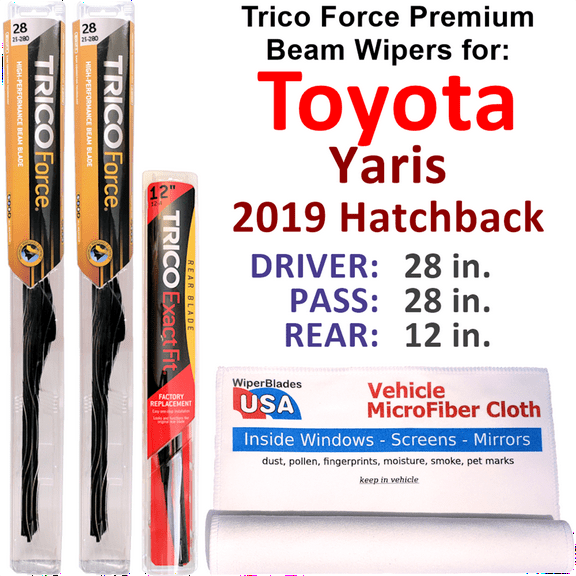 2019 Toyota Yaris Performance Beam Wipers (Set of 3) w/Rear Wiper