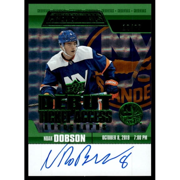 2019 Upper Deck Credentials RTAA-ND Noah Dobson Debut Ticket Access Rookie /199 VG New York Islanders Auto