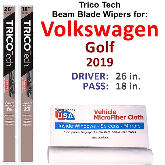 2019 Volkswagen Golf Beam Blade Wipers (Set of 2)