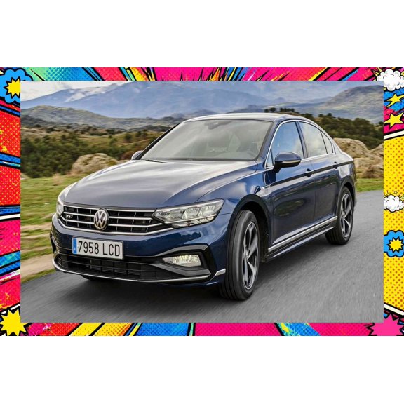 2019 Volkswagen Passat R LINE - Pop Art Edition | 20x30 Inch Laminated Poster | Vibrant Colors & Stunning Detail Wall Art