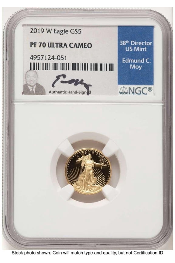 2019-W $5 Modern Coin NGC MS70 One-Tenth Ounce Gold Eagle - HAT522200044