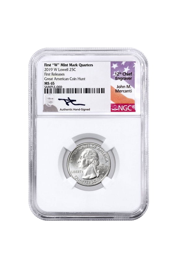 2019-W Lowell National Park America the Beautiful Quarter NGC MS65 FR Mercanti Signed Label