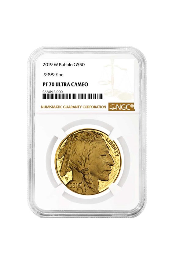 2019-W Proof $50 American Gold Buffalo NGC PF70UC Brown Label