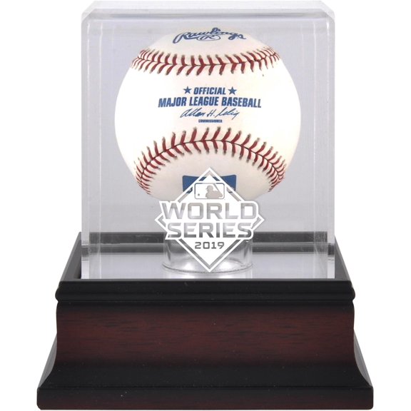 2019 World Series Logo Mahogany Baseball Logo Display Case