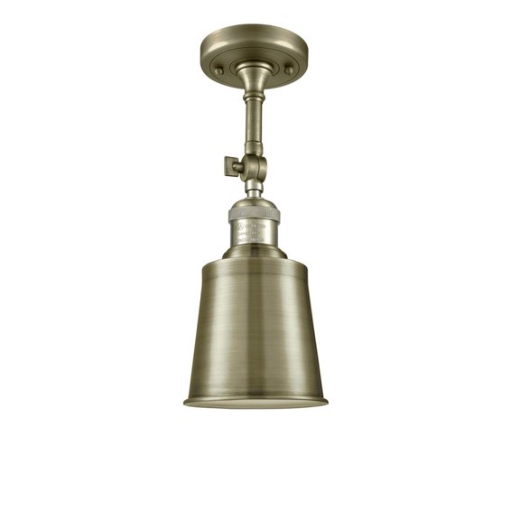 201F-AB-M9-AB-Innovations Lighting-Addison - 1 Light Semi-Flush Mount In Traditional Style-13 Inches Tall and 5.25 Inches Wide-Antique Brass Finish