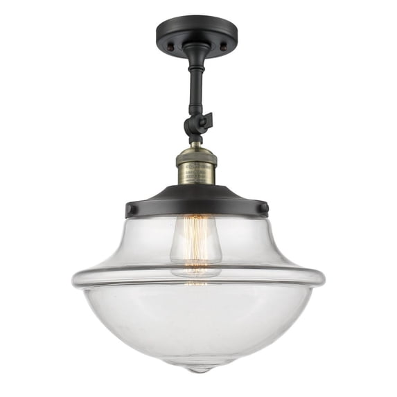 201F-BAB-G542-LED-Innovations Lighting-Large Oxford-3.5W 1 LED Semi-Flush Mount in Traditional Style-12 Inches Wide by 15.5 Inches High Black