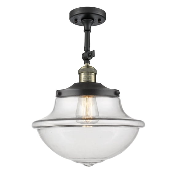 201F-BAB-G542-LED-Innovations Lighting-Large Oxford-3.5W 1 LED Semi-Flush Mount in Traditional Style-12 Inches Wide by 15.5 Inches High   Black
