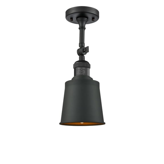 201F-BK-M9-BK-Innovations Lighting-Addison - 1 Light Semi-Flush Mount In Traditional Style-13 Inches Tall and 5.25 Inches Wide-Matte Black Finish